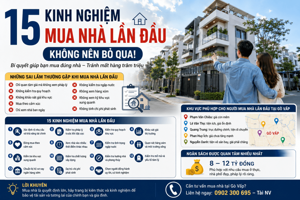 15 kinh nghiệm mua nhà lần đầu